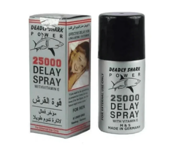 Bundle 1 PCs Set MADE IN GERMANY Delay Spray Shark 25000 Golden Spray For Men + 6 PCs Set Epimedium Herbal Mixed Paste-Packet -Sachets FREE in UAE