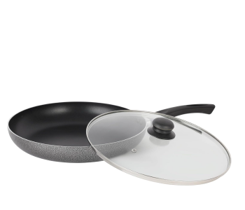 Royalford RF11978 Aluminum Fry Pan With Tempered Glass Lid 28CM - Grey in KSA