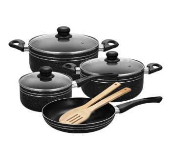 Royalford RF11759 Ritz 9-Piece Non-Stick Cookware Set - Black in KSA