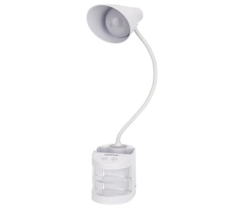 Geepas GDL53039 Rechargeable Reading Lamp With Transparent Storage Box And Pencil Vase - White in KSA