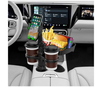 Automotive Cup Holder Plate,Cup Holder Plate For Car,Dining For Car,Portable Car Food Tray, Mobile Phone Holder Small Table Work Laptop Desk Holder For Fast Food, Breakfast Trays, Coffee Stands in UAE