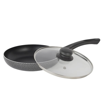 Royalford RF11975 Aluminum Fry Pan With Tempered Glass Lid And Non Stick Coating - Assorted in KSA