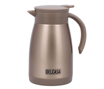 Delcasa DC2131 Stainless Steel Coffee Pot Double Wall Flask 1000Ml - Brown in UAE