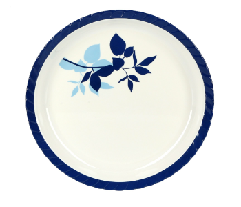 Delcasa DC1809 16 Inch Round Deep Plates - White And Blue in UAE