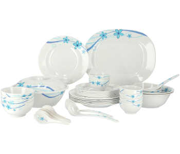 Delcasa DC1765 38Pcs Milamine Dinner Set Floral Design Plates Bowls Spoons - Multi Color in UAE