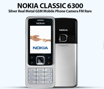 Nokia Classic 6300 Silver Real Metal GSM Mobile Phone Camera FM Rare in KSA