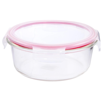 Delcasa DC1433 BRS Round Glass Airtight Container 0.95 L - Clear in UAE