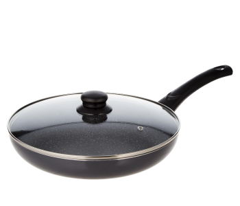 Delcasa DC1580 28Cm Nonstick Alumnium Frypan With Glass Lid - Grey in UAE