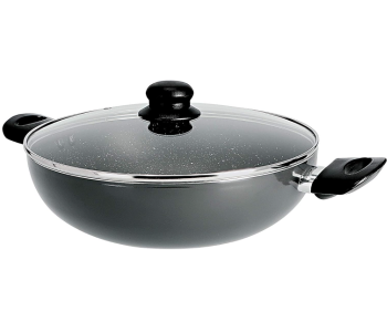 Delcasa DC1582 Aluminium Wok Pan With Glass Lid 28 Cm - Multi Colour in UAE