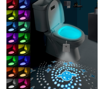 Bundle 2 PCs Set Yizemay Motion Sensor Bathroom Light, Bathroom Toilet Night Light, 16 Colors Body Motion Sensor Toilet Bowl Seat Lamp, Adjustable Motion Activated Toilet Night Light For Any Toilet in KSA
