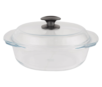 Delcasa DC2278 Oval Baking Casserole With Lid 3500ML Bakeware - Clear in UAE