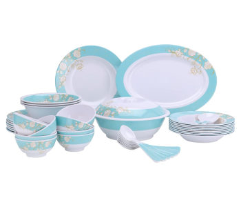 Delcasa DC2111 Melamine Dinner Set 40 Pieces - Blue And White in UAE