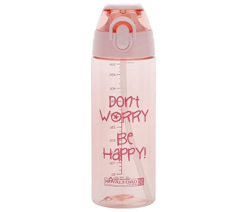 Royalford RF11107 600ml Water Bottle BPA Free Plastic Bottle With One Press Open Lid - Pink in UAE