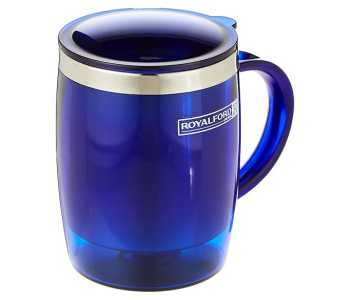 Royalford RF6154BL 14OZ Double Wall Travel Mug - Blue in UAE