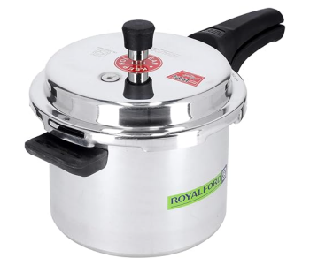 Royalford RF9751 Pressure Cooker Induction Base Heavy Duty Aluminium With Lid 5L - Silver in UAE