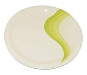 Royalford RF8021 Melamine Ware Super Rays Dinner Plate - White And Yellow in UAE
