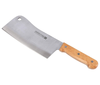 Royalford RF9488 8 Inch Stainless Steel Cleaver Knife With Wooden Handle - Silver in UAE