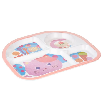 Royalford RF7249 Melamine Ware Baby Plate With 4 Compartment - Pink in UAE