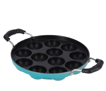 Royalford RF8381 3 Layer Coating Strong Die Cast Body 12 Pits Non-Stick Panniyarakal - Blue And Black in UAE