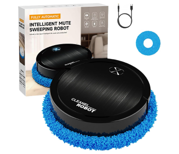 Automatic Robot Mop Quiet Smart Mopping Robot Cleaner Robot Intelligent Sweeping Robot Vacuum Cleaner, Automatic Mini Home Automatic Robot Rechargeable Cleans Hard Floors For Daily Cleaning, Pet Hair, Paper Scraps in KSA