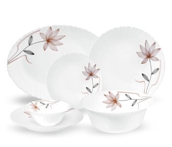 Royalford RF12686 Opalware 18 Piece Dinner Set With Exquisite Floral Design - White in UAE