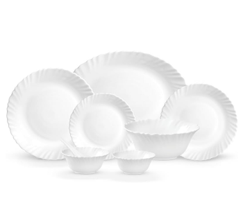 Royalford RF12658 Opalware Dining Collection Exquisite 40 Piece Dinner Set - White in UAE