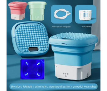 Bundle 1 PCs Set Mini Portable Folding Washing Machine For Home And Travel + 1 PCs Set Taqdeer SD-2002 Double Hand Soap Dispenser - Blue + 1 PCs Set Fuxwell High Quality Stainless Steel 3inch Knife Set - 12Pcs in KSA