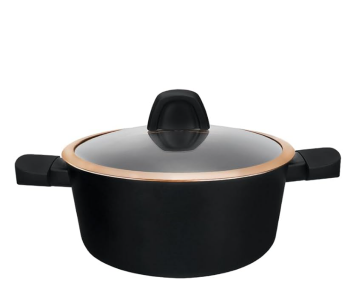 Royalford RF12631 20cm Premium Diamond Series Aluminum Casserole - Black in UAE