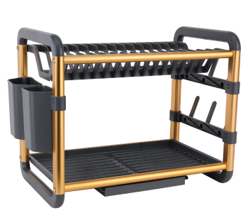 Royalford RF12587 Aluminum Dish Drying Stand With Drainer Large 2 Tiers in UAE
