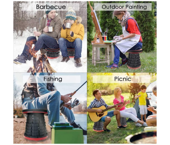 Portable Folding Stool - Retractable Telescopic Collapsible Stools Lightweight Camping Stool, Plastic Portable Seat For Fishing BBQ Fishing Garden Golf in UAE