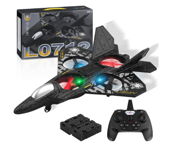 AWH Henakmsl RC Plane, 2.4GHz Remote Controlled Aeroplane L0712 Quadcopter Floating Fighter Aircraft RC Aeroplane RTF For Beginners/Children/Adults, APlane Toy With Coloured Lights USB Charging in KSA