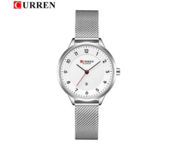 Curren JPNCU Women’s Watch – Fashion Analog Quartz Watch With 3.0cm Dial & Mesh Strap - Silver-colored in UAE