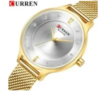 Curren JPNCU Women’s Watch – Fashion Analog Quartz Watch With 3.0cm Dial & Mesh Strap - Gold & Silver in UAE