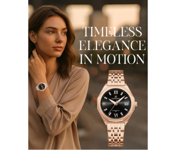 Naviforce NF5052S 5052 Women's Analog Quartz Watch – Rose Gold With Black Dial in UAE