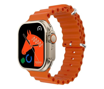 T500 JPN3137 Ultra Pro Smart Watch – USB Charging, Ocean Band Loop Wrist Strap - Orange in UAE