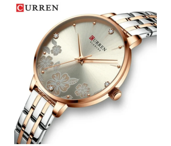 Curren 9068 Flower Women's Quartz Watch 30M Waterproof Stainless Steel Ladies Watch - Silver And Gold in UAE