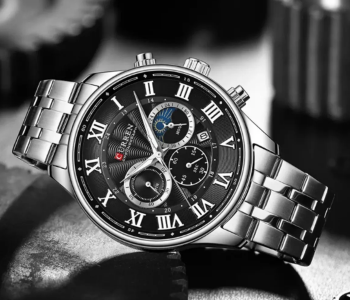 Curren 8427 Men's Stainless Steel Original Luxury Analog Watch Wrist Watch - Silver in UAE