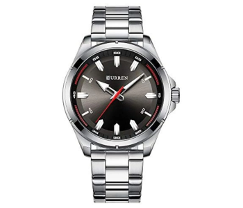 Curren JPN8320SB Watches Mens Quartz Business Wristwatch Fashion Clock Classic Steel Band Watch Reloj Hombres - Silver in UAE
