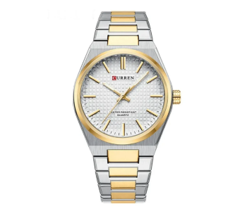 Curren JPN8439SGW Stainless Steel Elegant Design Dual Tone Analog Quartz Wrist Watch For Men 8439 - Silver And Gold in UAE