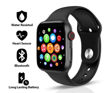 T500 JPN3139 Ultra Pro Clip USB Charging Smart Watch Ocean Band Loop Wrist Strap - Black in UAE