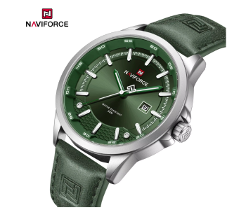 Naviforce PU Leather Band Analog Quartz Wrist Watch For Men NF9248L S/BE/BE - 46mm - Green in UAE