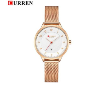 Curren JPNCU Women’s Watch – Fashion Analog Quartz Watch With 3.0cm Dial & Mesh Strap - Pink in UAE