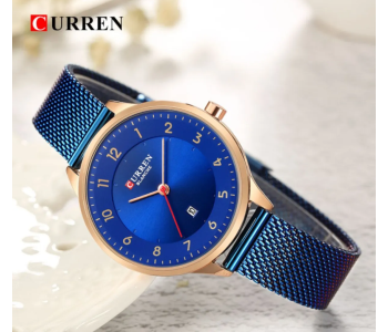 Curren JPNCU Women’s Watch – Fashion Analog Quartz Watch With 3.0cm Dial & Mesh Strap - Dark Blue in UAE