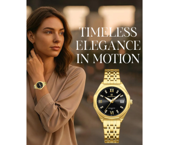 Naviforce NF5052S 5052 Women's Analog Quartz Watch - Gold & Black Dial in UAE