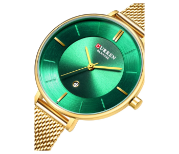Curren 9037 Women’s Quartz Watch Creative Casual Watches Stainless Steel Mesh Band Stylish Design - Green in UAE