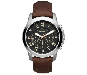 Fossil FS4813 Men's Water Resistant Chronograph Watch - Brown in UAE