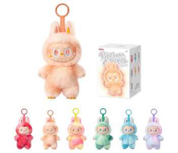 Trending Labubu Exciting Macaron Vinyl Collectible Doll Keychain Random Design And Colors Monster Series Blind Box in KSA