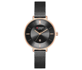 Curren 9037 Women Water Resistant Analog Watch 36 Mm - Black in UAE