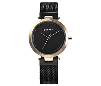 Curren 9005 Women's Mesh Band Quartz Watch - Black in UAE
