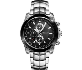 Curren JPA2128 8025 Stainless Steel Analog Casual Watch For Men -Black in UAE